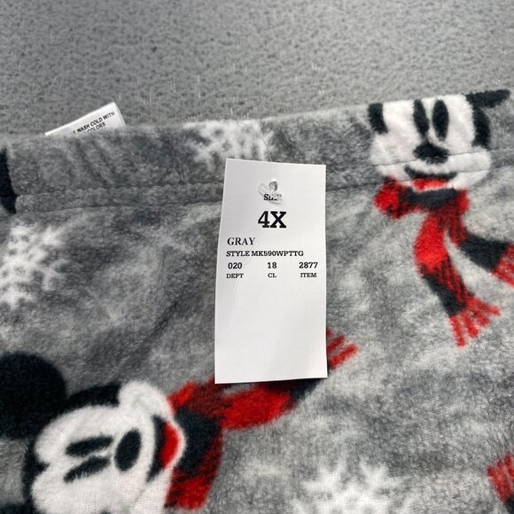 Disney Women's Size 4X Gray Fleece Mickey Mouse Printed Cozy Pajama Pants NWT - Picture 10 of 11